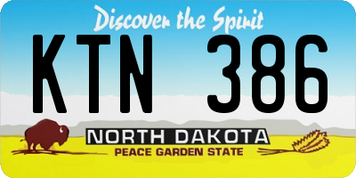 ND license plate KTN386