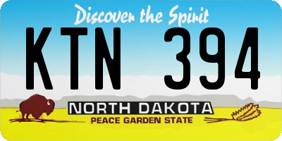 ND license plate KTN394