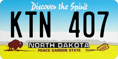 ND license plate KTN407