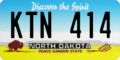 ND license plate KTN414