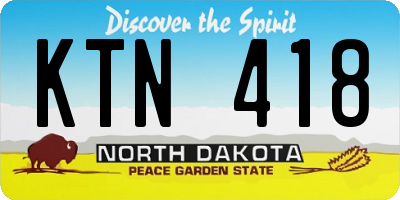 ND license plate KTN418