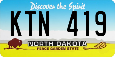 ND license plate KTN419