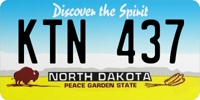 ND license plate KTN437