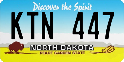 ND license plate KTN447