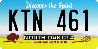 ND license plate KTN461