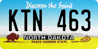 ND license plate KTN463