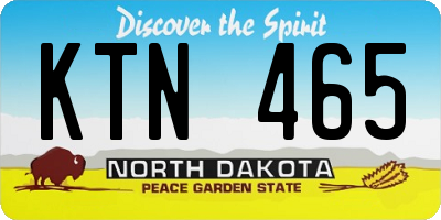 ND license plate KTN465