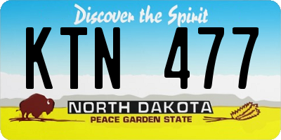 ND license plate KTN477