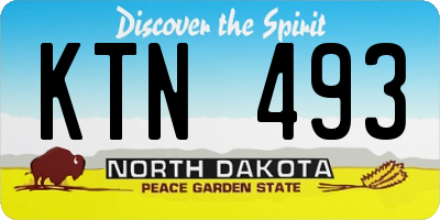 ND license plate KTN493