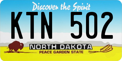 ND license plate KTN502