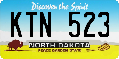 ND license plate KTN523