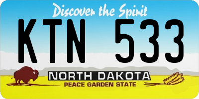 ND license plate KTN533
