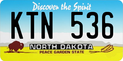 ND license plate KTN536