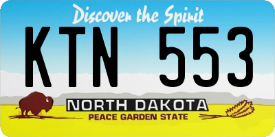 ND license plate KTN553