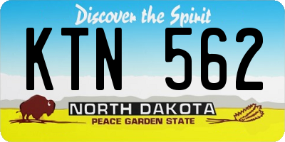 ND license plate KTN562