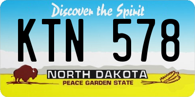 ND license plate KTN578