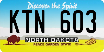 ND license plate KTN603