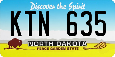 ND license plate KTN635