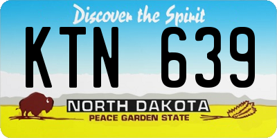 ND license plate KTN639