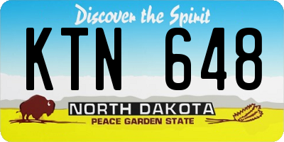 ND license plate KTN648
