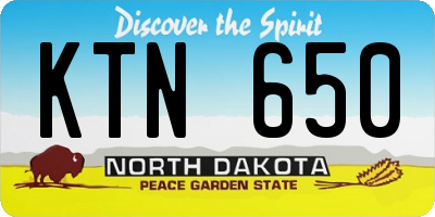 ND license plate KTN650