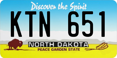 ND license plate KTN651
