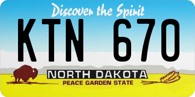 ND license plate KTN670