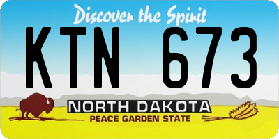 ND license plate KTN673
