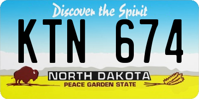 ND license plate KTN674
