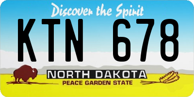 ND license plate KTN678