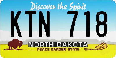 ND license plate KTN718