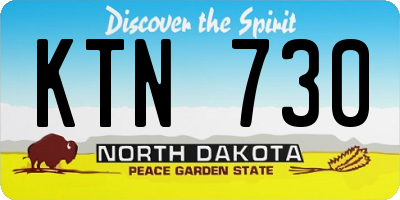 ND license plate KTN730