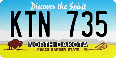ND license plate KTN735