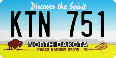 ND license plate KTN751
