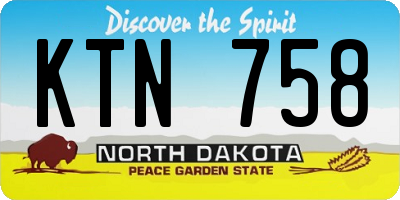ND license plate KTN758
