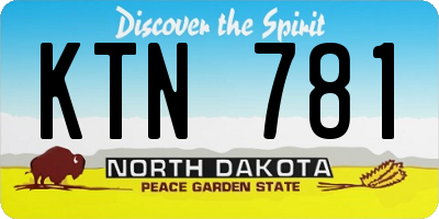 ND license plate KTN781