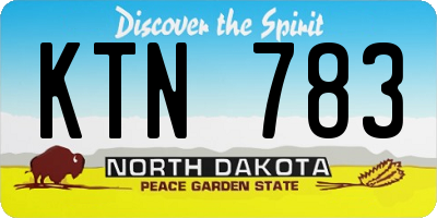 ND license plate KTN783