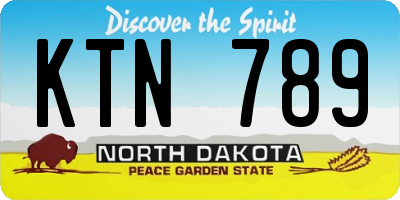 ND license plate KTN789