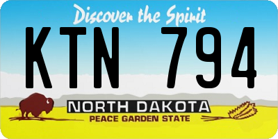 ND license plate KTN794