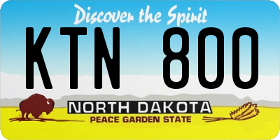 ND license plate KTN800