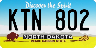 ND license plate KTN802