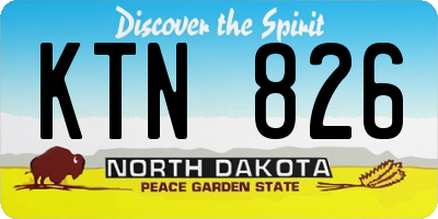 ND license plate KTN826