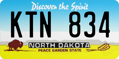 ND license plate KTN834