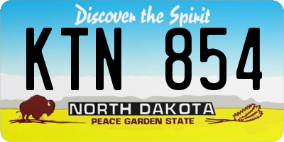 ND license plate KTN854