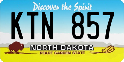 ND license plate KTN857