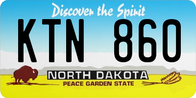 ND license plate KTN860
