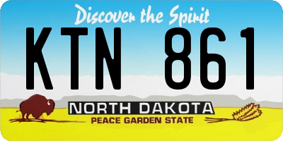 ND license plate KTN861