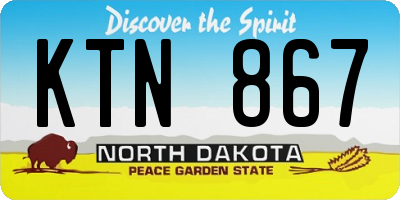 ND license plate KTN867