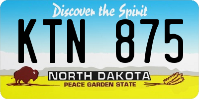 ND license plate KTN875