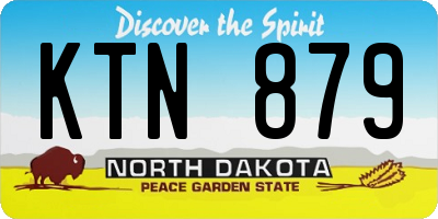 ND license plate KTN879